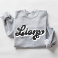 Lions Vintage Black & White Retro Shadow Distressed DTF Transfer - Merch Girls