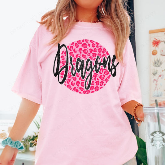 Dragons Pink Leopard DTF Transfer