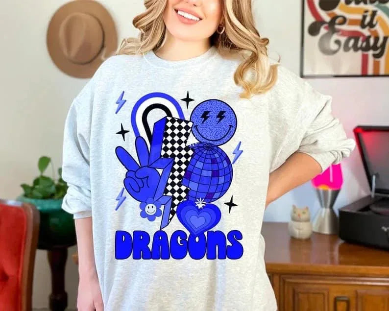 Dragons Blue DTF Transfer - Merch Girls