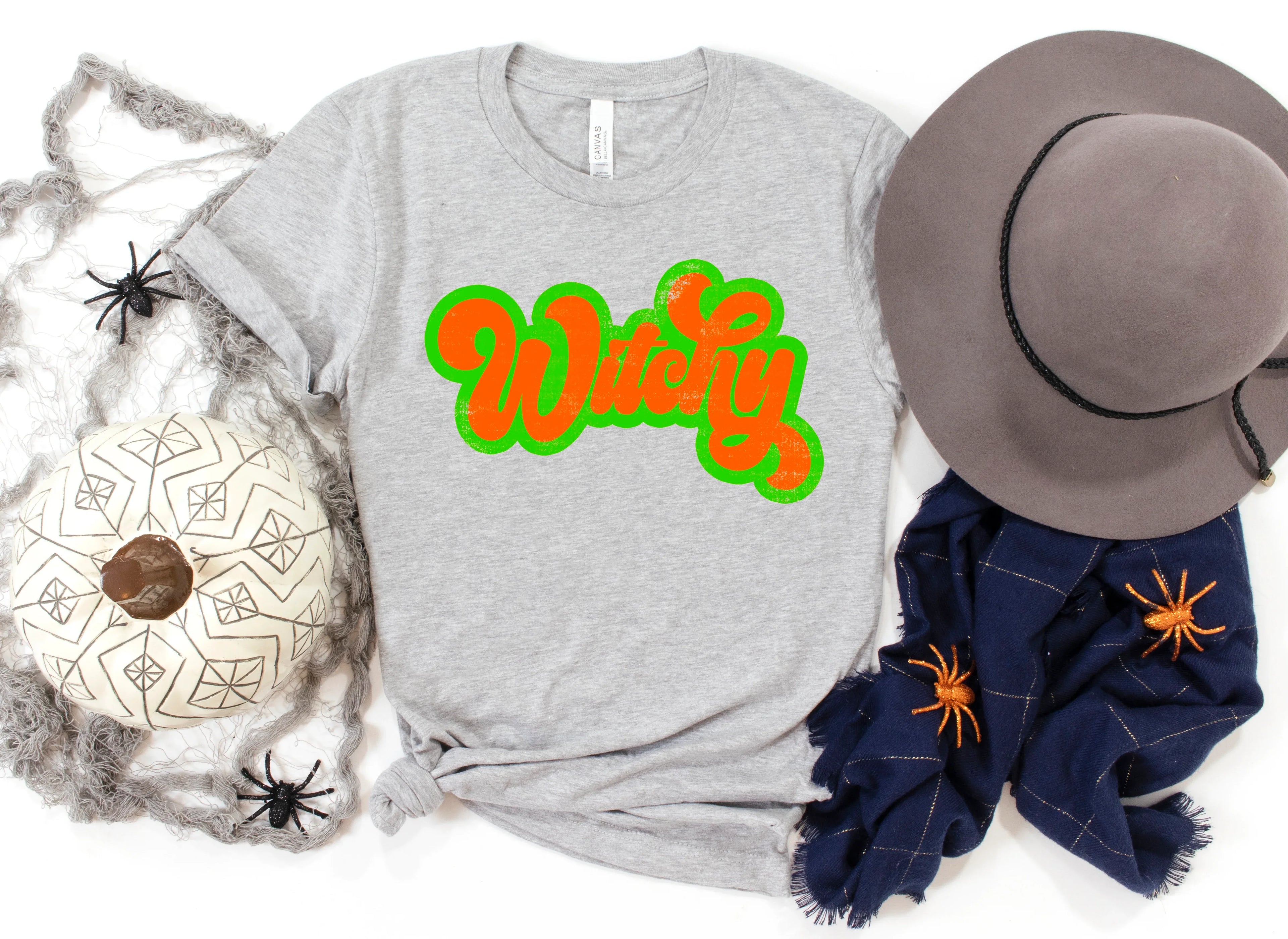 Witchy Vintage Retro Shadow Distressed DTF Transfer - Merch Girls