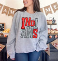 Indians Red and Silver Sporty Varsity Doodle DTF Transfer - Merch Girls