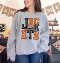 Jackets Orange and Black Sporty Varsity Doodle DTF Transfer - Merch Girls