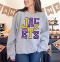 Jackets Purple and Gold Sporty Varsity Doodle DTF Transfer - Merch Girls