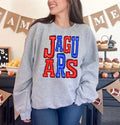 Jaguars Royal Blue and Red Sporty Varsity Doodle DTF Transfer - Merch Girls