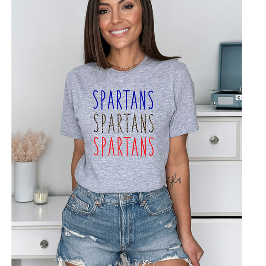 Spartans Stacked Skinny Mascot Graphic Tee