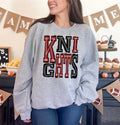 Knights Maroon and Black Sporty Varsity Doodle DTF Transfer - Merch Girls