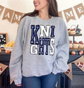 Knights Navy and White Sporty Varsity Doodle DTF Transfer - Merch Girls