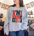 Knights Purple and Grey Sporty Varsity Doodle DTF Transfer - Merch Girls