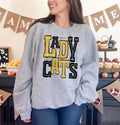 Ladycats Gold and Black Sporty Varsity Doodle DTF Transfer - Merch Girls