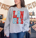 Lancers Red and Light Blue Sporty Varsity Doodle DTF Transfer - Merch Girls