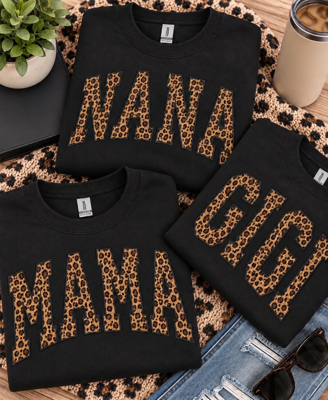 The Wild Word | Personalized Leopard Appliqué Embroidered Shirt