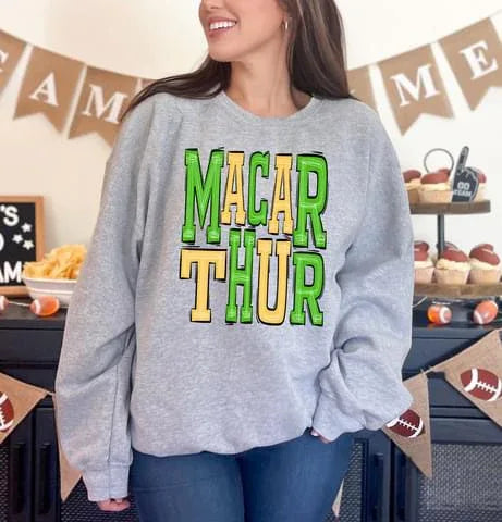 MacArthur Sporty Varsity Doodle DTF Transfer - Merch Girls
