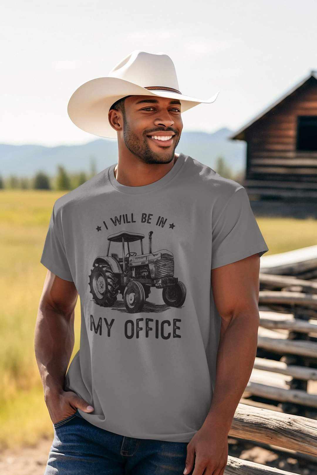I will be in my office tractor DTF Print - Merch Girls
