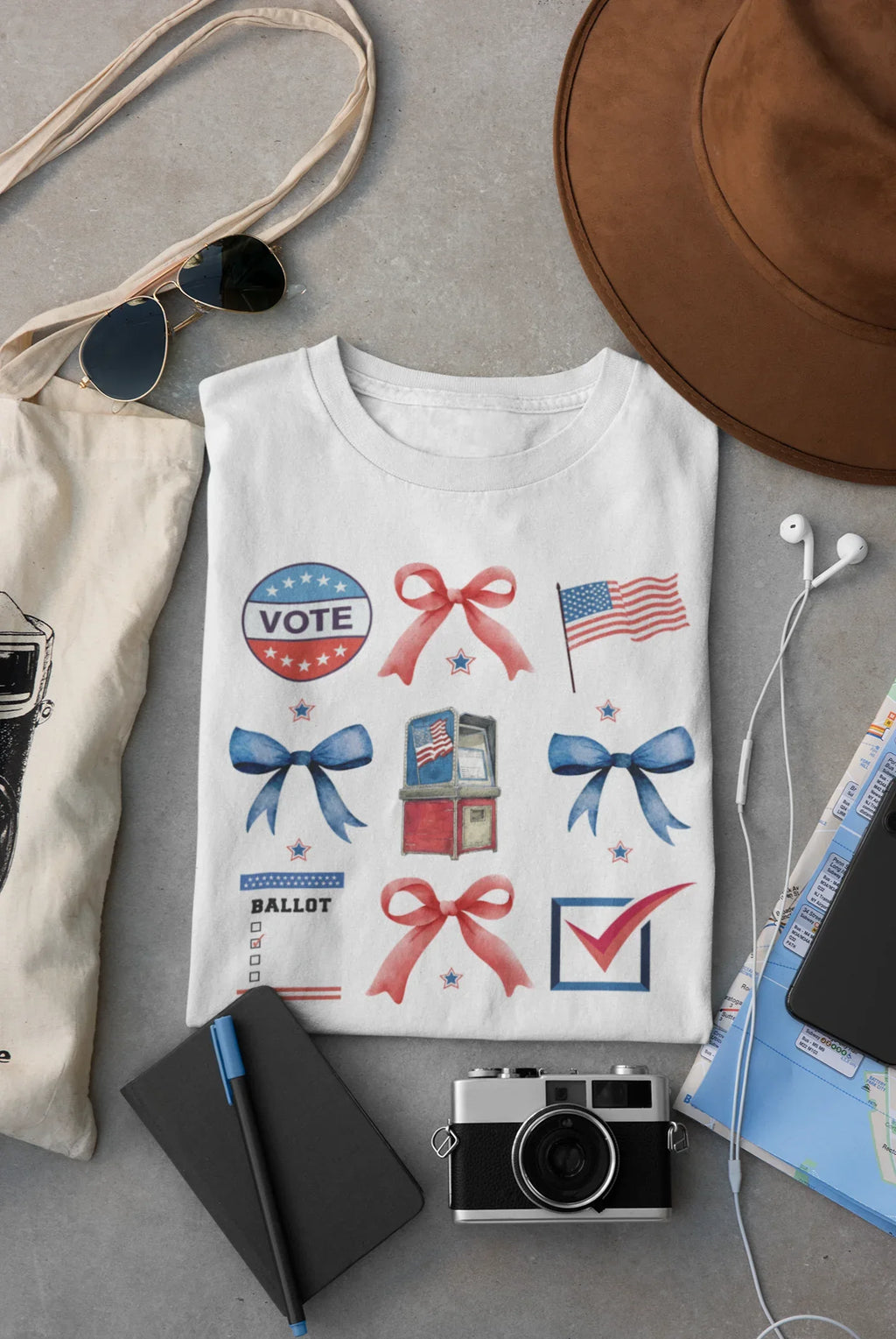 Voting Coquette Bow Preppy Graphic Tee - Merch Girls
