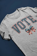 VOTE Star Spangled Red White and Blue Coquette Bow Preppy Graphic Tee - Merch Girls