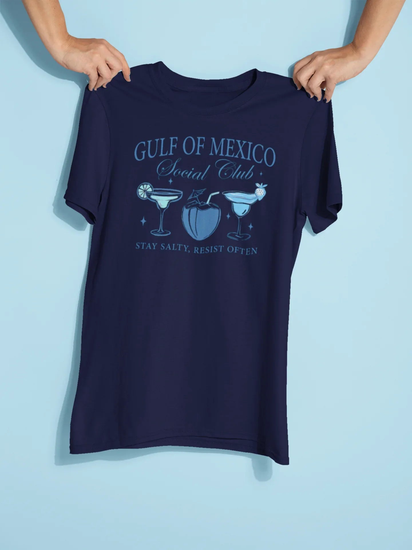 Gulf Of Mexico Social Club Stay Salty, Resist Often Graphic Tee - Merch Girls