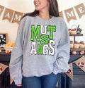 Mustangs Green and White Sporty Varsity Doodle DTF Transfer - Merch Girls