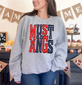 Mustangs Navy and Red Sporty Varsity Doodle DTF Transfer - Merch Girls