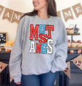 Mustangs Red, White and Blue Gold Sporty Varsity Doodle DTF Transfer - Merch Girls