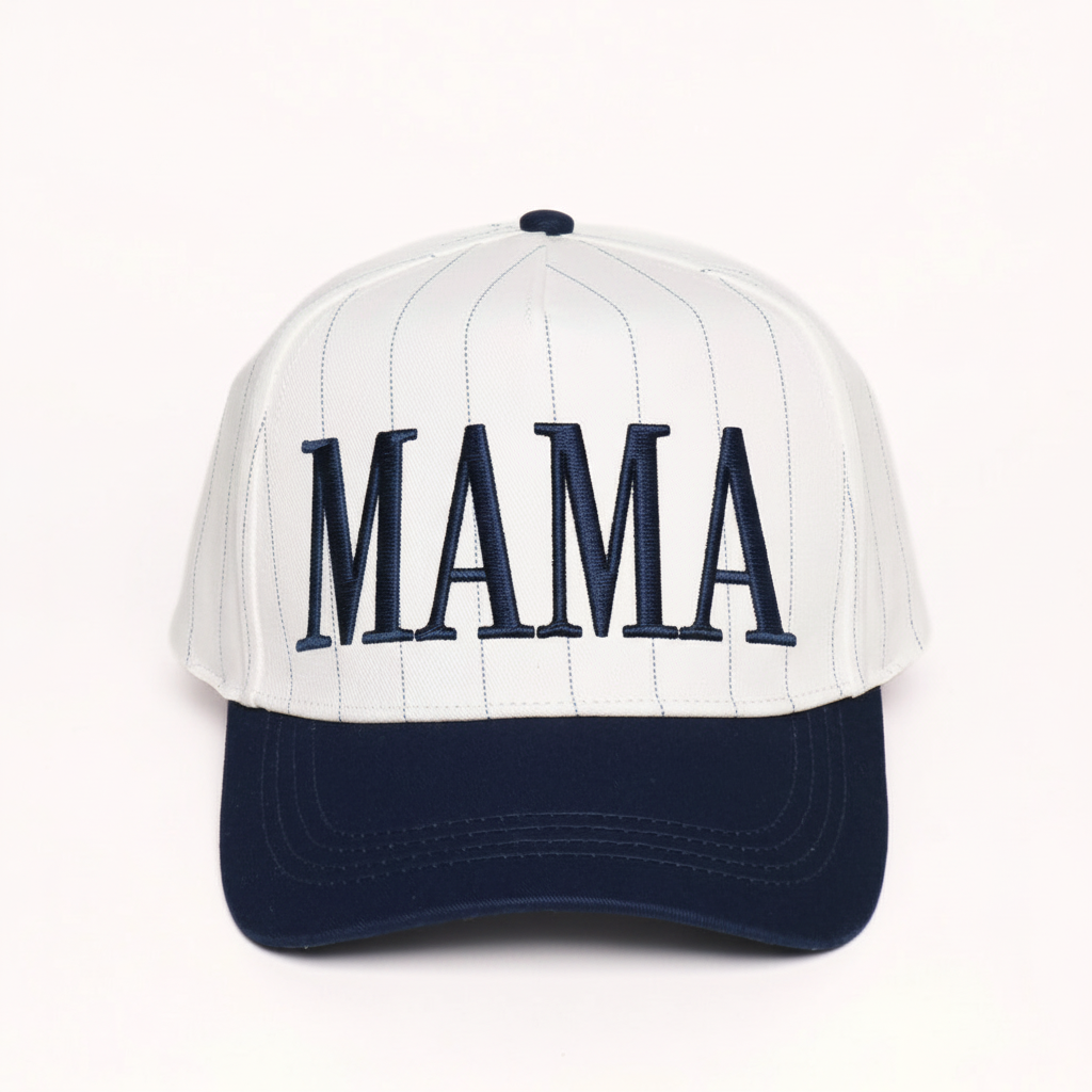 Custom Embroidered Baseball Pinstripe Trucker Hat | Personalized Text Snapback Hat