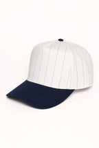 Collegiate Letter Glitter HTV or Fabric Applique Embroidered Adjustable Baseball Pinstripe Trucker Hat