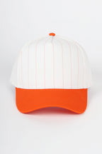 Collegiate Letter Glitter HTV or Fabric Applique Embroidered Adjustable Baseball Pinstripe Trucker Hat