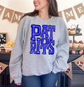 Patriots Royal Blue Sporty Varsity Doodle DTF Transfer - Merch Girls