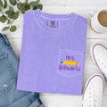 Personalized Embroidered Teacher Pocket T-Shirt with Pencil