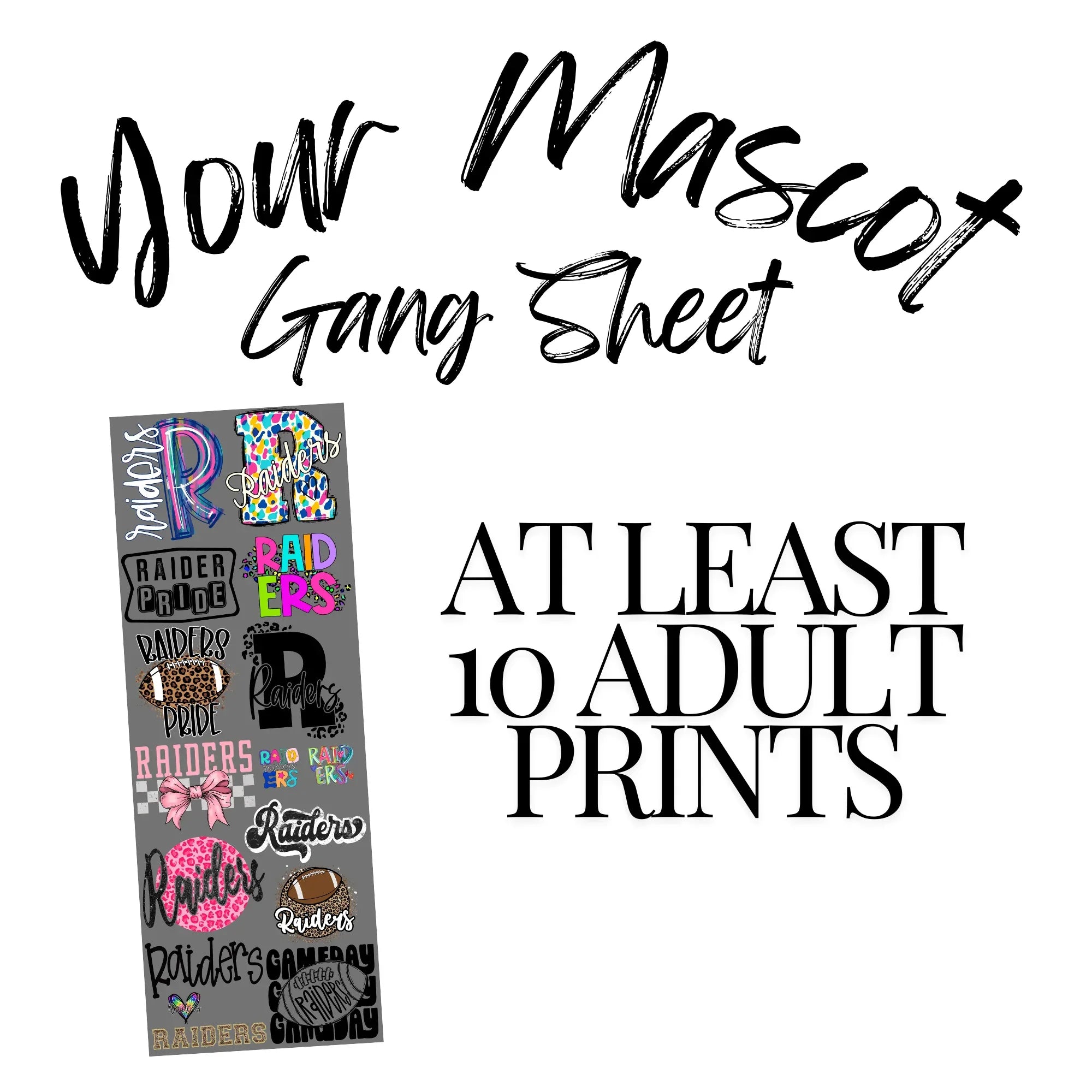 Your Mascot DTF Gang Sheet - Merch Girls