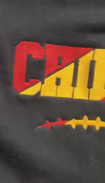 Chiefs Dual Tone Football Red and Yellow Gold Embroidered Gildan Sweatshirt or Hoodie