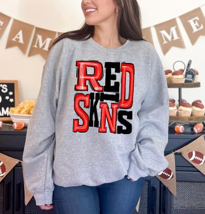 Redskins Sporty Varsity Doodle DTF Transfer