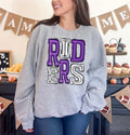 Riders Purple and White Sporty Varsity Doodle DTF Transfer - Merch Girls