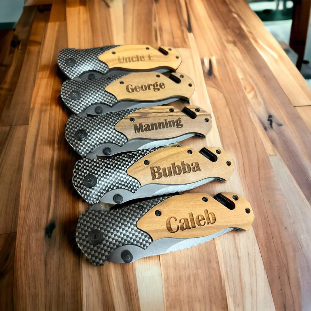 Custom Engraved 7" Pocket Knife with 3.5" Blade - CLOSING 2.11.24 - Merch Girls