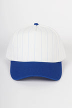 Collegiate Letter Glitter HTV or Fabric Applique Embroidered Adjustable Baseball Pinstripe Trucker Hat