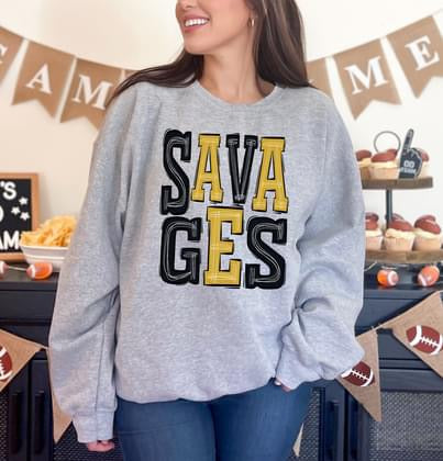 Savages Sporty Varsity Doodle DTF Transfer