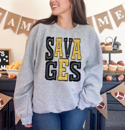 Savages Sporty Varsity Doodle DTF Transfer - Merch Girls