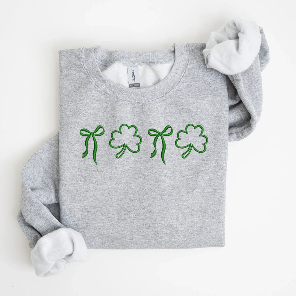 Clover and Bow Embroidered Sweatshirt - Merch Girls