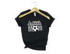 Soccer Mom Black and White with Silver Faux Glitter Graphic Tee - Merch Girls