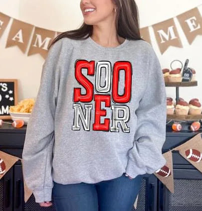 Sooner Sporty Varsity Doodle DTF Transfer - Merch Girls