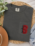 Sideline Script Custom Mascot Glitter HTV Letter Embroidered Spirit Shirt