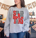 Spartans Red and Silver Sporty Varsity Doodle DTF Transfer - Merch Girls