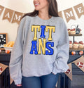 Titans Royal Blue and Yellow Gold Sporty Varsity Doodle DTF Transfer - Merch Girls