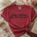 The Menu Is the Warning | Trigger Warnings Embroidered Bookish Shirt