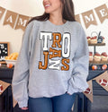 Trojans Burnt Orange and White Sporty Varsity Doodle DTF Transfer - Merch Girls