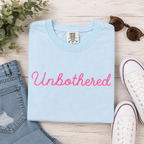 "Unbothered" Quote Tee | Funny Embroidered Sarcastic T-Shirt