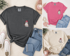 Embroidered Valentine Ghost Pocket Shirt | Comfort Colors