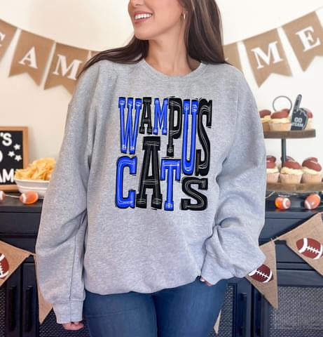 Wampus Cats Sporty Varsity Doodle DTF Transfer