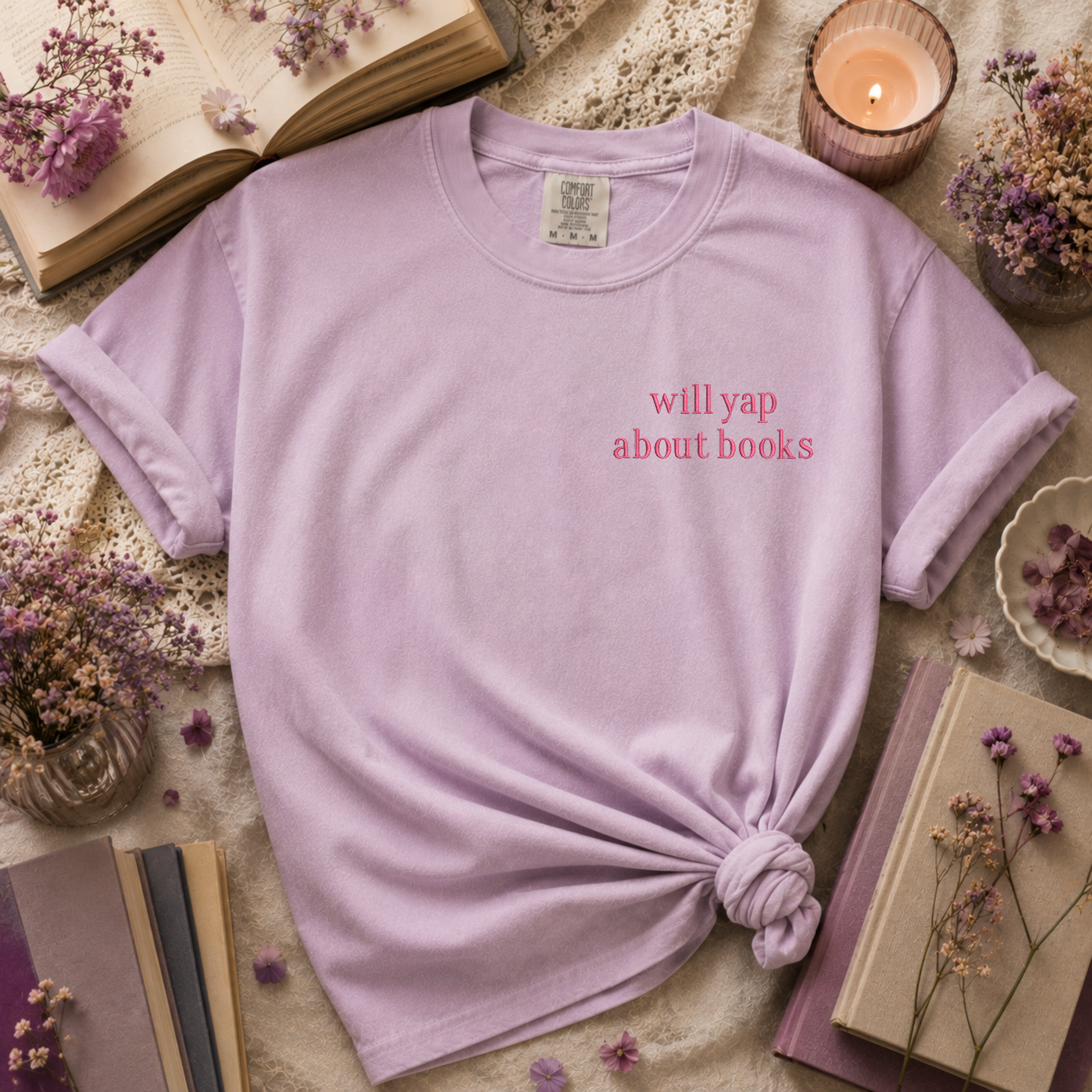 Certified Book Yapper | Will Yap About Books Embroidered Shirt