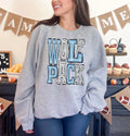 Wolfpack Light Blue and White Sporty Varsity Doodle DTF Transfer - Merch Girls