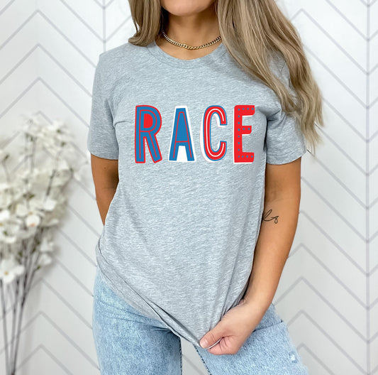 Race Colorful Graphic Tee